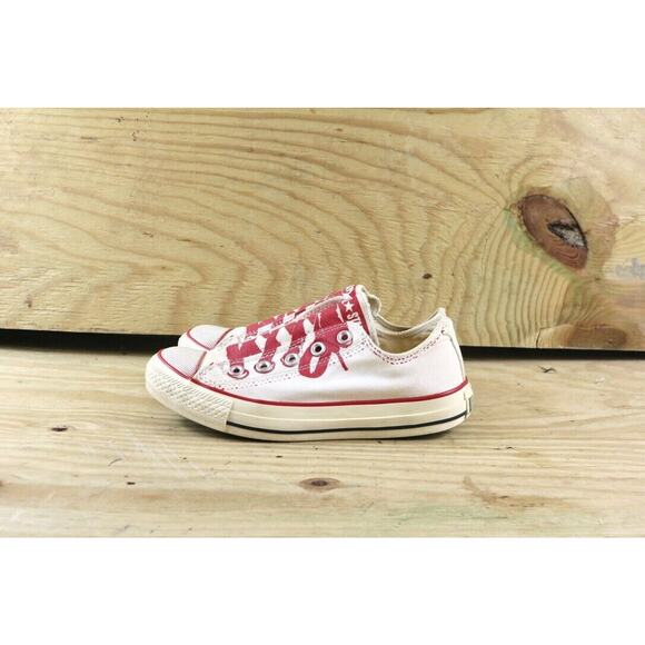 Converse Womens Sneakers All Stars Slip Ons 6 Chucks Cream Tan Red Athletic - Picture 1 of 9